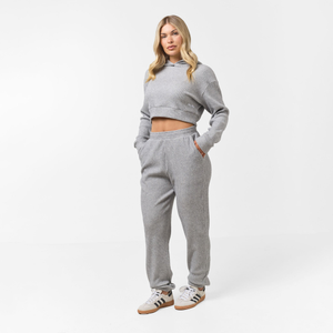 Ribbed Knitted Tracksuit | Grey Marl