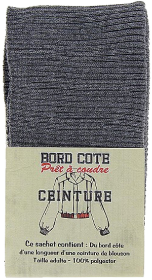 Bas de blouson bord côte - Gris