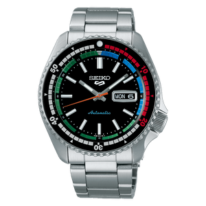 Seiko 5 Sports Men's Black Retro Regatta Timer Automatic Watch
