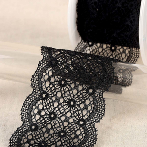 Dentelle élastique entre deux - Noir