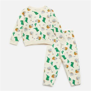 Kangaroo Poo Boys Dinosaur Sweatshirt And Joggers Set Multi