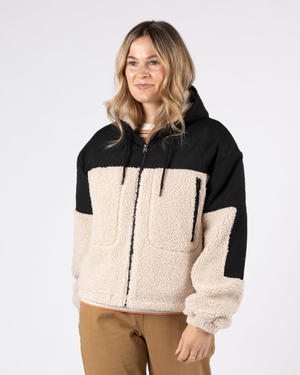 Dillon Womens Panelled Fleece in Black/Cream