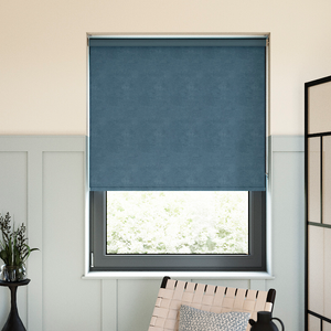 Flori Faux Suede (Blackout), Blue Jean - Roller Blind