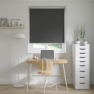 Barcelona Noir Black Roller Blinds: 1470mm x 1140mm Recess