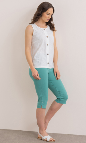 Pull On Pedal Pushers - Dark Aqua