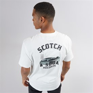 Scotch & Soda Mens Short Sleeve Graphic T-Shirt Light Beige