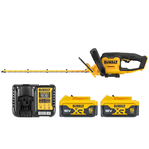 DeWalt DCMHT564N 18V XR 55cm Cordless Hedge Trimmer With 2 x 5.0Ah Batteries & Charger