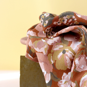Tissu crêpe Marocain de viscose Jardin Cannelle - La Maison Naïve