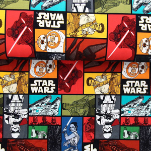 Tissu jersey Star wars - Personnages colorés