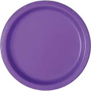 Eco-Friendly Neon Purple Paper Plates (16 Pack)