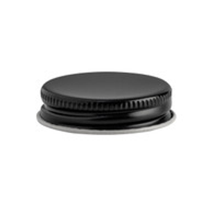 38-400 Black Tinplate Cap (Plastisol Liner) - 240812Z