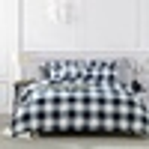 Gingham Navy Quilt Cover Set