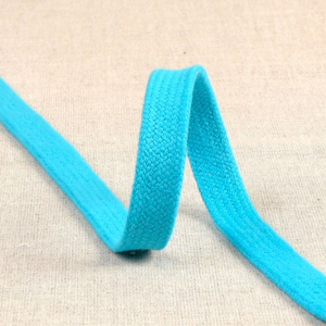 Cordon tressé plat pour sweat - Bleu glacial