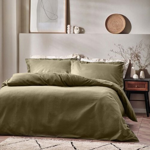SUPERKING DUVET COVER Waffle Olive