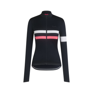 Womens Brevet Long Sleeve Jersey in Dark Navy Hi Vis Pink X-Large
