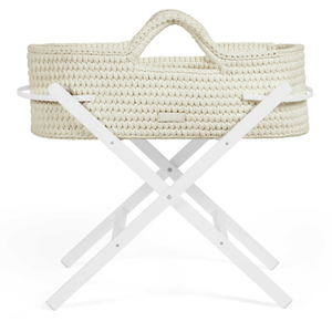 Ickle Bubba Nova Moses Basket & Stand - Cloud/White