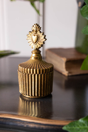 Sacred Heart Gold Trinket Pot