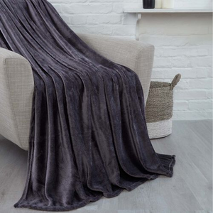 NICOLE DAY FLEECE Charcoal 150x180cm Throw
