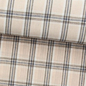Tissu flanelle tartan écossais - Beige et gris