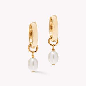 Elegance Pearl Earrings Gold Plated White