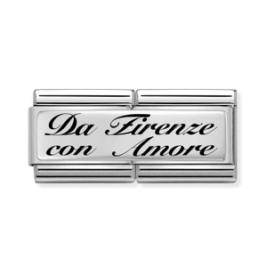 Classic Silver Da Firenze Con Amore Italian Double Charm