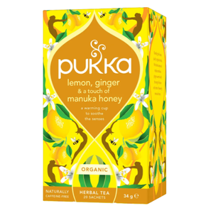Lemon, Ginger & Manuka Honey Tea (Pukka) 20 Bags