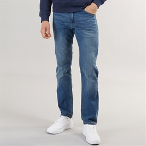 Crosshatch Mens Chas Straight Fit Jeans Mid Wash