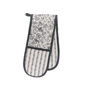 Regal Peacock Double Oven Gloves, Charcoal/White