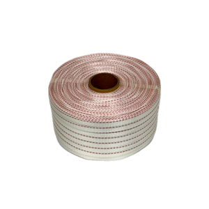 Poly-Woven Strapping – 19mm x 500m (2 Red Lines, Woven Polyester)