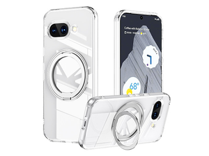 Magnetic Ring Stand Case for Google Pixel 9a - Clear