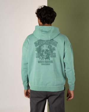 Split Dark Mens Oversized Pop Hoodie in Light Blue