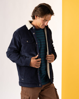 Zeke 2 Mens Corduroy Shacket in Blue