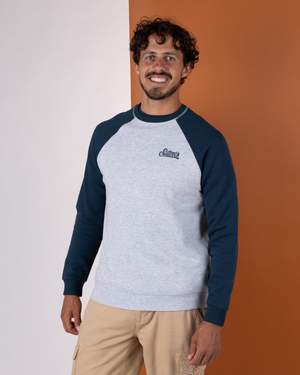 Pitcher Embroidery  Mens Sweat Shirt in Blue