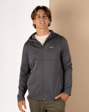 Eli Mens Zip Hoodie in Dark Grey