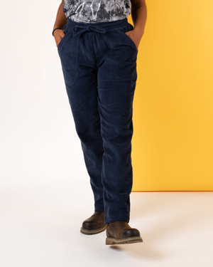 Alora Womens Corduroy Trousers in Blue