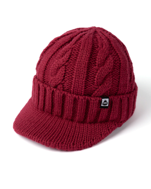 Boo Water Resistant Peaked Beanie in Dark Pink