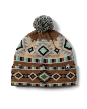 Metzi Aztec Bobble Hat in Light Brown