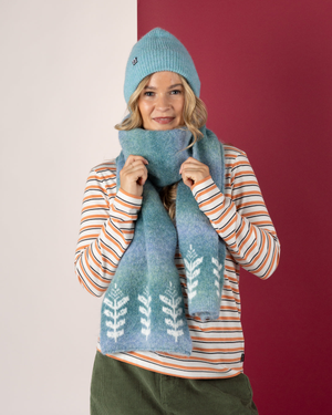 Quiver Fairisle Scarf in Light Blue