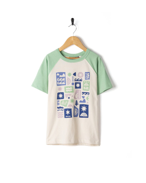 Trail Kids Short Sleeve Raglan T-Shirt in Cream