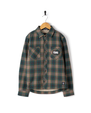 Wiley Kids Shacket in Teal Check