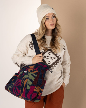Balance Boutique Sherpa Shopper in Blue