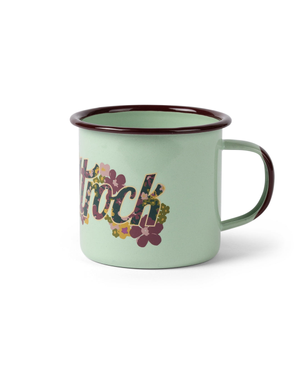 Trader Ditsy Enamel Mug in Light Green