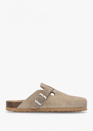 Iclog Studded Beige Suede Clogs