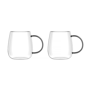Vialli Design - Bolla zestaw dwóch szklanek z szarym uchem 400ml