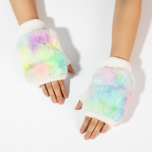 Stay Cosy Heated Mittens Rainbow