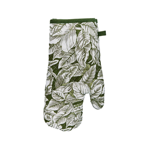 Hibiscus Single Oven Glove, Green