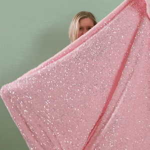 Stay Cosy Pink Sequin Sherpa Throw Blanket - 120 x 160 cm