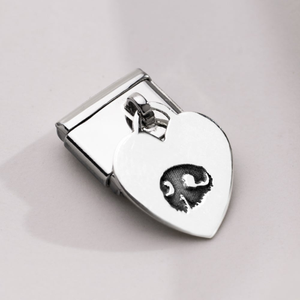 Classic Silver Pet Nose Print Engraving Heart Pendant Charm