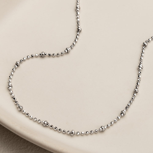Signature Silver Plain Bead Chain Anklet