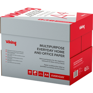 Viking Everyday A4 Printer Paper 80 gsm Bright White 150 CIE 500 Sheets Pack of 5